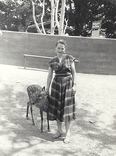 Inez Clute in the1950's at the Catskill Game Farm